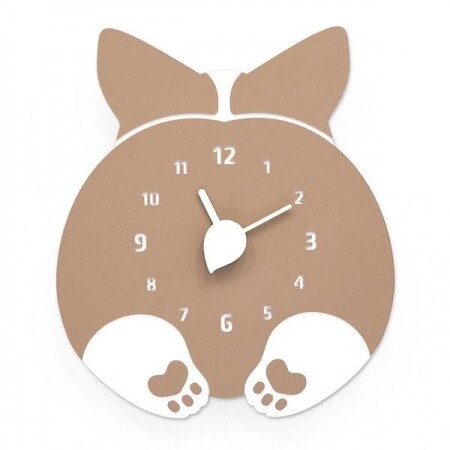 귀여운 댕댕이 웰시코기 동물 엉덩이 벽걸이 시계 인테리어 벽시계 장식