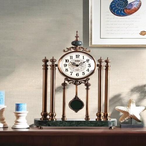유럽 앤틱 레트로 인테리어 로비 테이블 탁상시계 예쁜 시계 장식소품 빈티지