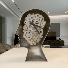 모던 인테리어 두뇌 조형물 장식 디자인 시계 탁상시계 테이블 시계 예쁜시계