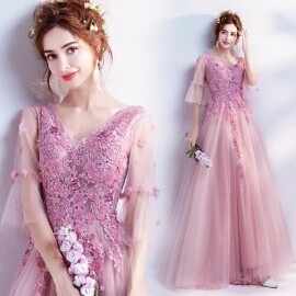 레이스 이벤트 핑크 원피스 행사 무대 공연 의상 드레스