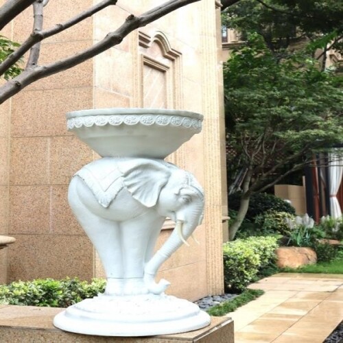 유럽 앤틱 럭셔리 코끼리 정원 화분 스탠드 장식 조각상