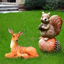 북유럽 동물 정원 사슴 다람쥐 정원 발코니 조각상 장식 소품 공예