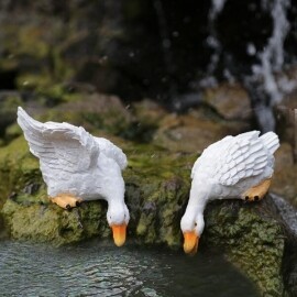 북유럽 연못 개울가 오리 동물 정원 장식 조각상 모형 소품