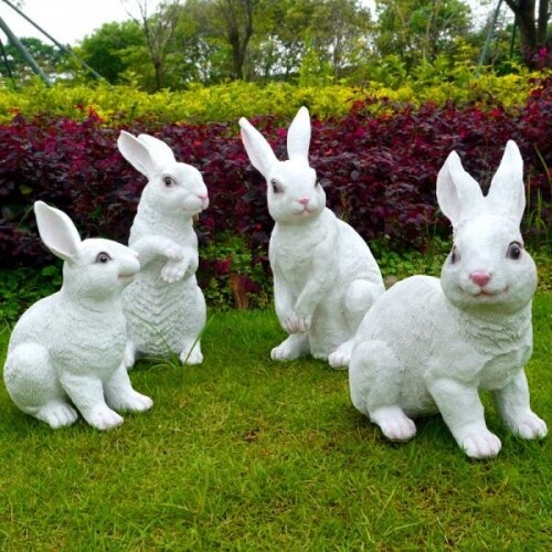 귀여운 토끼 동물 정원 가드닝 원예 장식 모형 소품 조각상