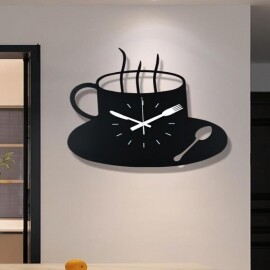 북유럽 카페 매장 아날로그 인테리어 벽걸이 시계 커피컵 벽시계