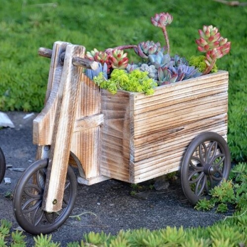 귀여운 북유럽 나무 세발 자전거 조경 정원 화분 꽃 버킷 플라워 원예 장식