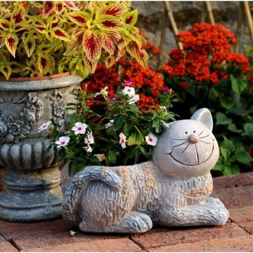 동물 고양이 정원 북유럽 원예 화분 스탠드 선반 장식 조각상