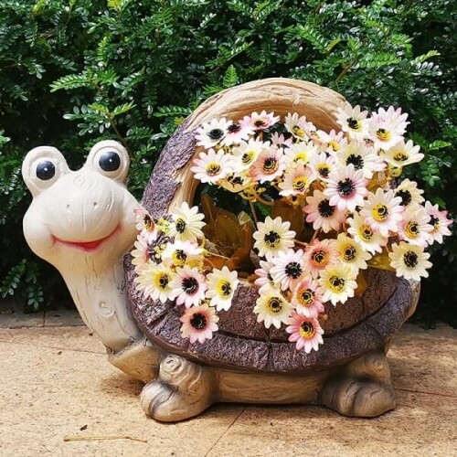 북유럽 정원 동물 달팽이 거북이 꽃 플라워 화분 장식 조각상