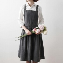 일본 정원꽃 플라워 주방 미용실 카페 용품 앞치마 스커트 유니폼