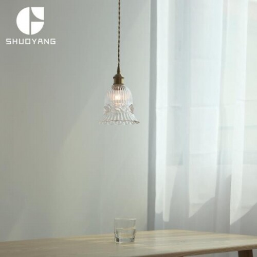 일본 앤틱 유리 샹들리에 인테리어 무드등 천장 조명 장식 전등