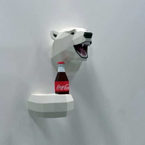 귀여운 북극곰 3D 동물 DIY 인테리어 종이 벽장식 소품