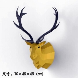 엘크 사슴 종이 3D 인테리어 동물 장식 벽장식 소품