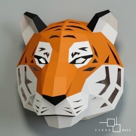호랑이 3D 동물 종이 DIY 장식 인테리어 소품 벽장식