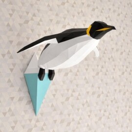 3D 입체 펭귄 동물 귀여운 인테리어 벽장식 DIY 종이 소품