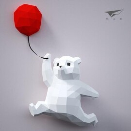 귀여운 북극곰 3D 장식 입체 동물 인테리어 벽장식 소품