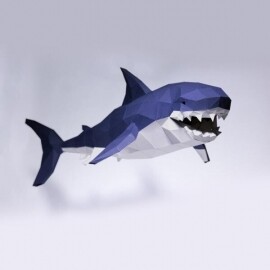 난폭한 상어 동물 3D 입체 종이 DIY 인테리어 벽장식 소품