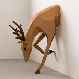 북유럽 사슴 동물 3D 입체 인테리어 벽장식 종이 공예 소품