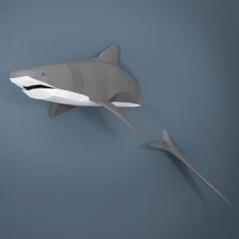 백상아리 상어 3D 동물 입체 인테리어 벽장식 소품 DIY 장식