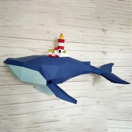 3D 고래 동물 종이 인테리어 벽장식 입체 DIY 소품 북유럽 장식