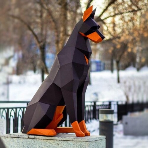 댕댕이 강아지 도베르만 종이 공예 3D DIY 장식 소품 인테리어