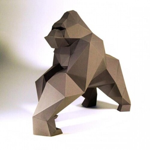 고릴라 3D 종이 입체 동물 인테리어 장식 소품 DIY 종이공예