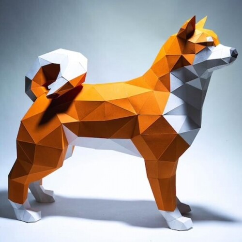 시바견 종이 공예 3D DIY 입체 동물 장식 인테리어 소품