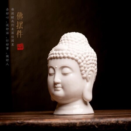아름다운 세라믹 부처님 머리 조각상 장식 불상 불교 석가모니 장식품