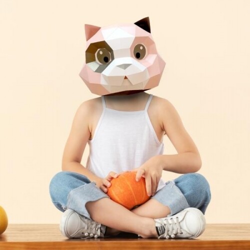 동물 고양이 DIY 파티가면 의상 소품 유튜버 가면 마스크