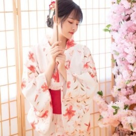 일본 전통 유카타 드레스 셀프촬영 의상 기모노 파티복