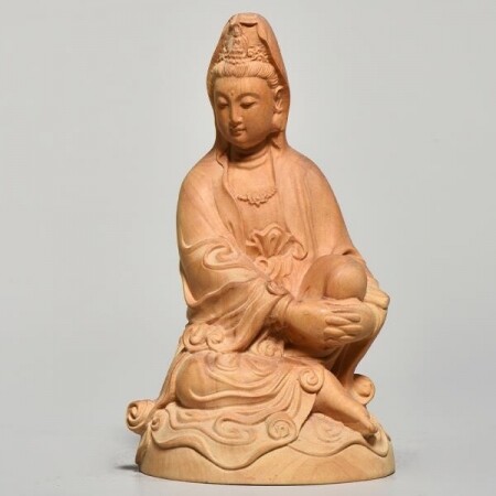 회양목 관음 나무 조각상 불교 석가모니 부처님 법당 장식