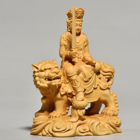 회양목 나무 조각상 부처님 장식 불교 공예 법당 장식품