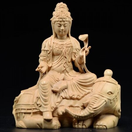 회양목 부처님 불상 불교 장식 나무 조각상 관음 선물