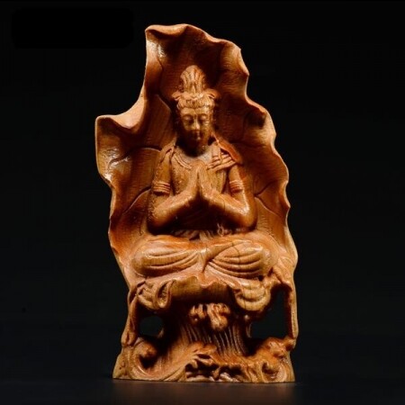 불교 관음 보살 나무 조각상 공예 법당 장식 소품 선물