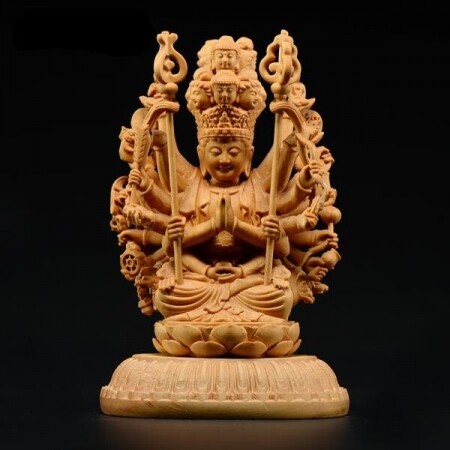 천수관음 보살 부처님 불교 용품 나무 조각상 법당 장식품