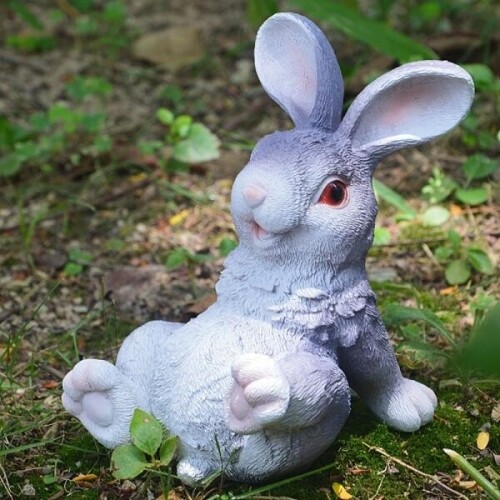 북유럽 레트로 귀여운 동물 토끼 정원 장식 조각상 소품