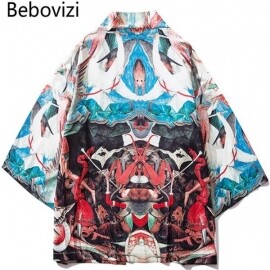 일본 코스프레 셔츠 자켓 커플잠옷 오버핏 유카타 기모노