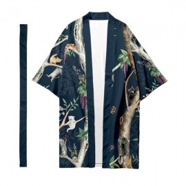 일본식 스트릿 롱 가디건 셔츠 코스프레 침착맨 잠옷