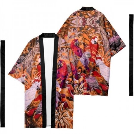 일본 롱 기모노 셔츠 하오리 유카타 오버핏 자켓 잠엇