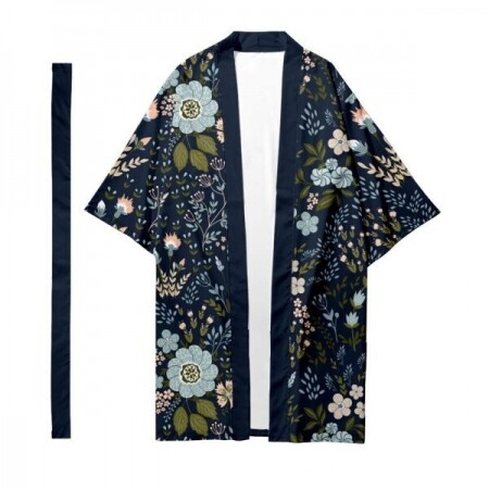 일본 전통 유카타 롱 기모노 가디건 셔츠 침착맨 잠옷