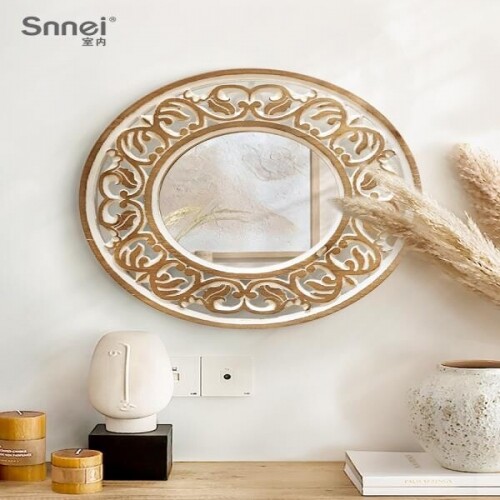유럽 앤틱 레트로 인테리어 로비 매장 미용실 거울 벽장식