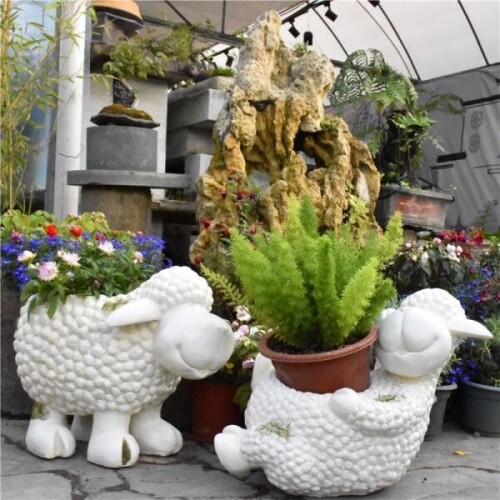 귀여운 북유럽 동물 양 조경 원예 정원 화분 장식 조각상