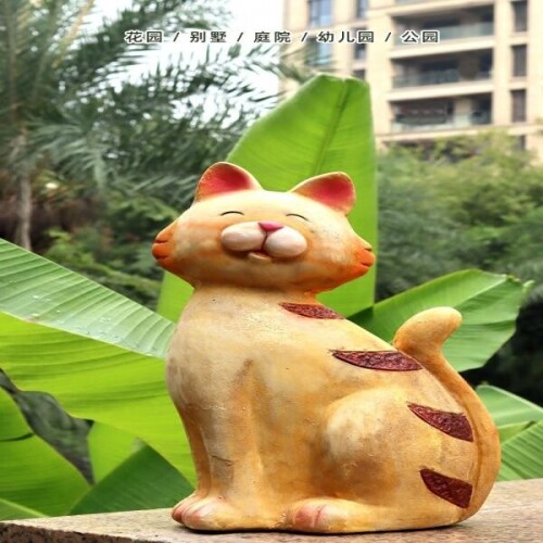 귀여운 레트로 동물 고양이 정원 조각상 어린이집 화단 유치원