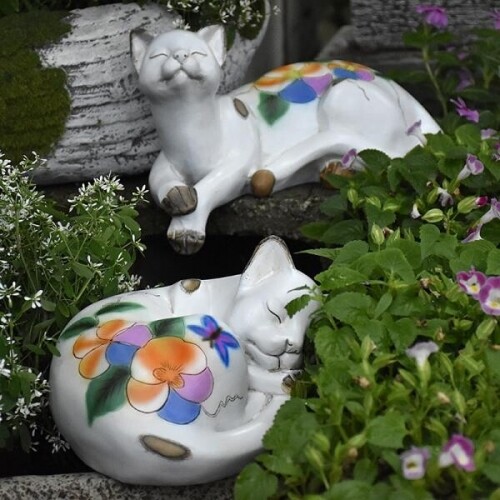 귀여운 고양이 레트로 정원 화단 마당 전원주택 조각상 장식