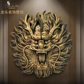 레트로 중국 용 거실 로비 벽장식 헌팅 트로피 장식품 조각상