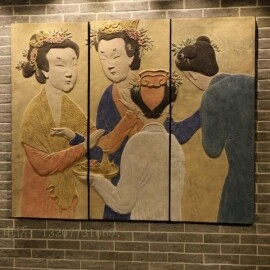 중국 고전 벽화 인테리어 로비 거실 장식 벽장식 소품