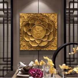 중국 고전 레트로 부처님 연꽃 거실 매장 인테리어 벽장식