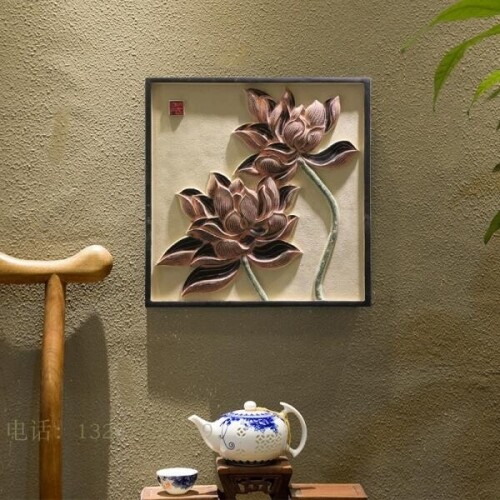불교 로비 거실 연꽃 부처님 인테리어 벽 장식 매장 소품