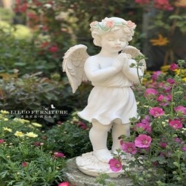 귀여운 북유럽 정원 아기 천사 큐피트 원예 조각상 장식 소품