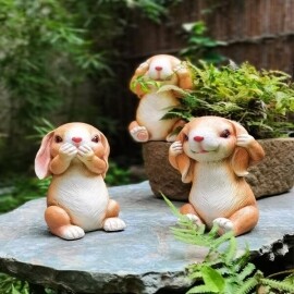 귀여운 토끼 삼형제 조각상 가드닝 정원 동물 조각상