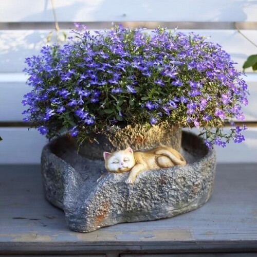 귀여운 북유럽 일본 정원 고양이 조경 원예 장식 화분